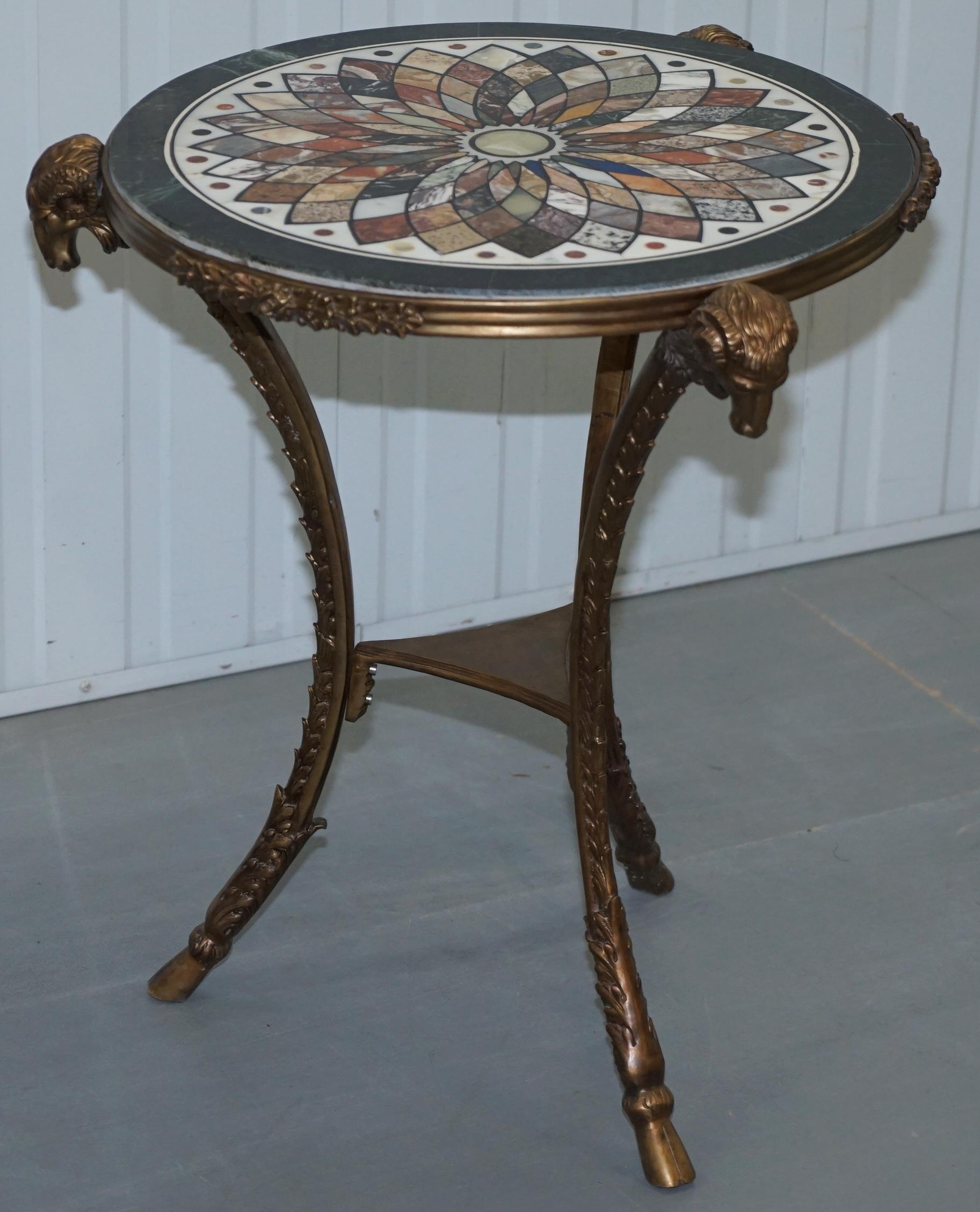 Giacomo Raffaelli Pietra Dura Louis XVI Bronze Gueridon Specimen Marble Tables For Sale 9