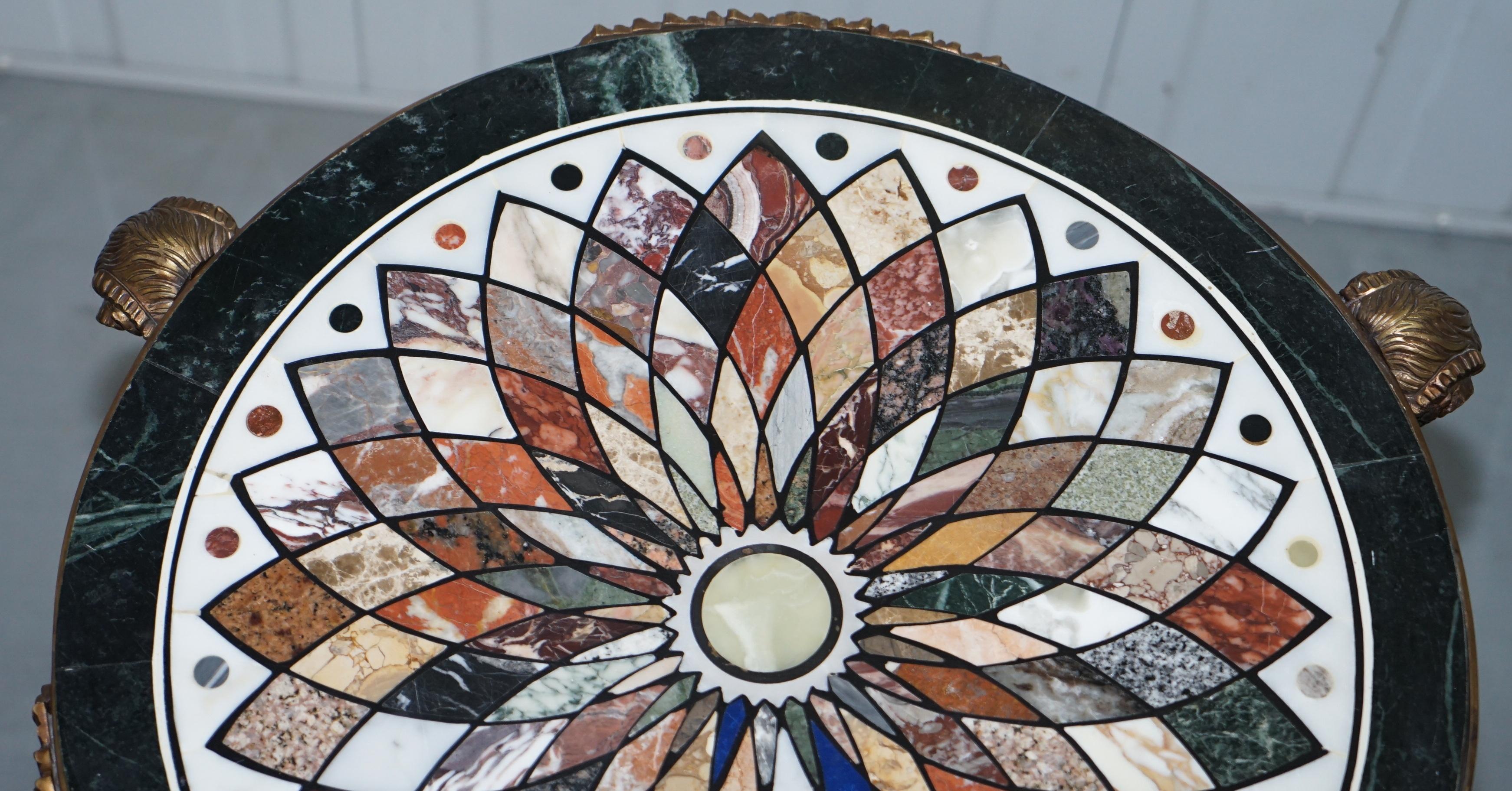 Giacomo Raffaelli Pietra Dura Louis XVI Bronze Gueridon Specimen Marble Tables en vente 11
