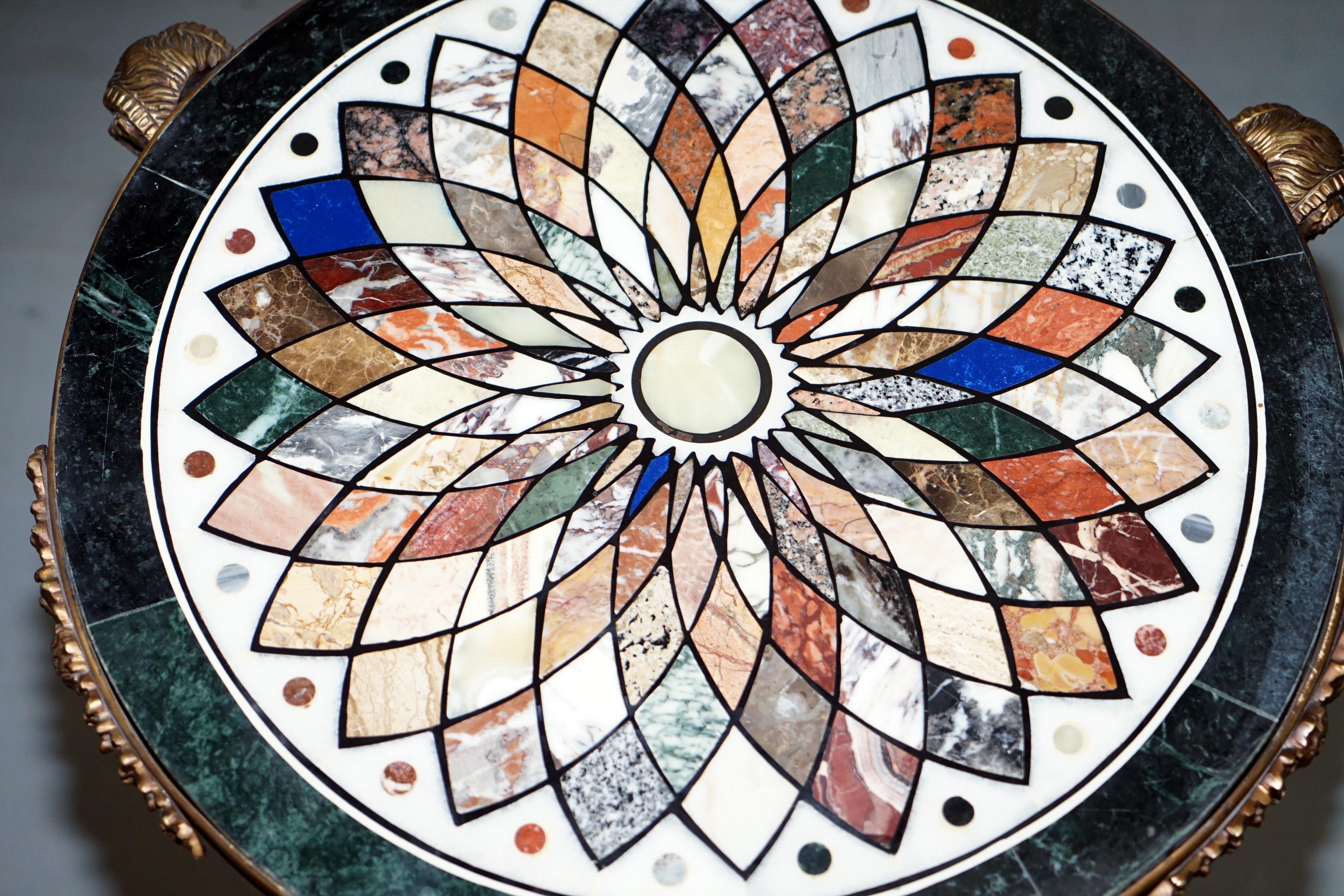 Giacomo Raffaelli Pietra Dura Louis XVI Bronze Gueridon Specimen Marble Tables Bon état - En vente à West Sussex, Pulborough