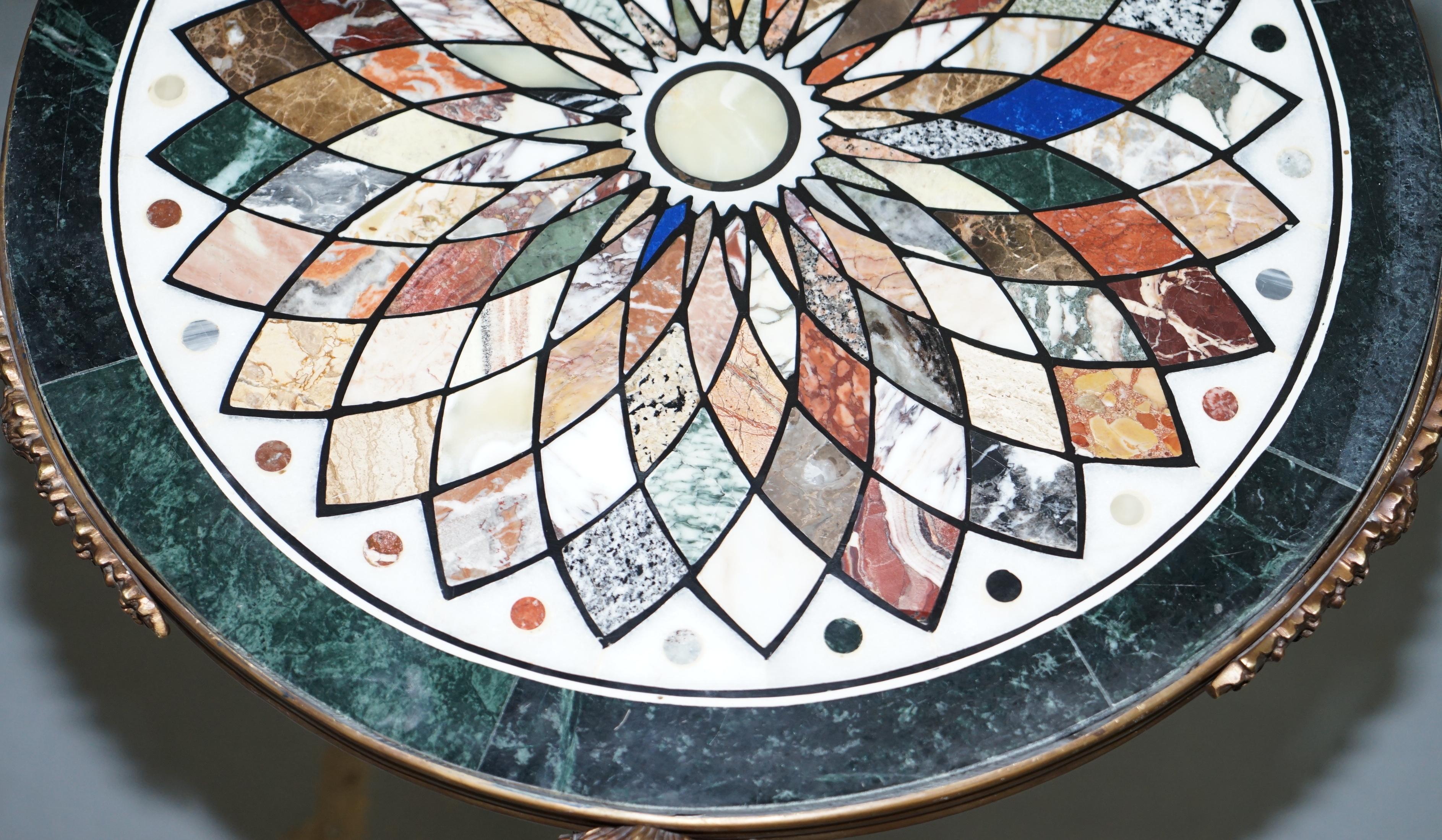 XIXe siècle Giacomo Raffaelli Pietra Dura Louis XVI Bronze Gueridon Specimen Marble Tables en vente