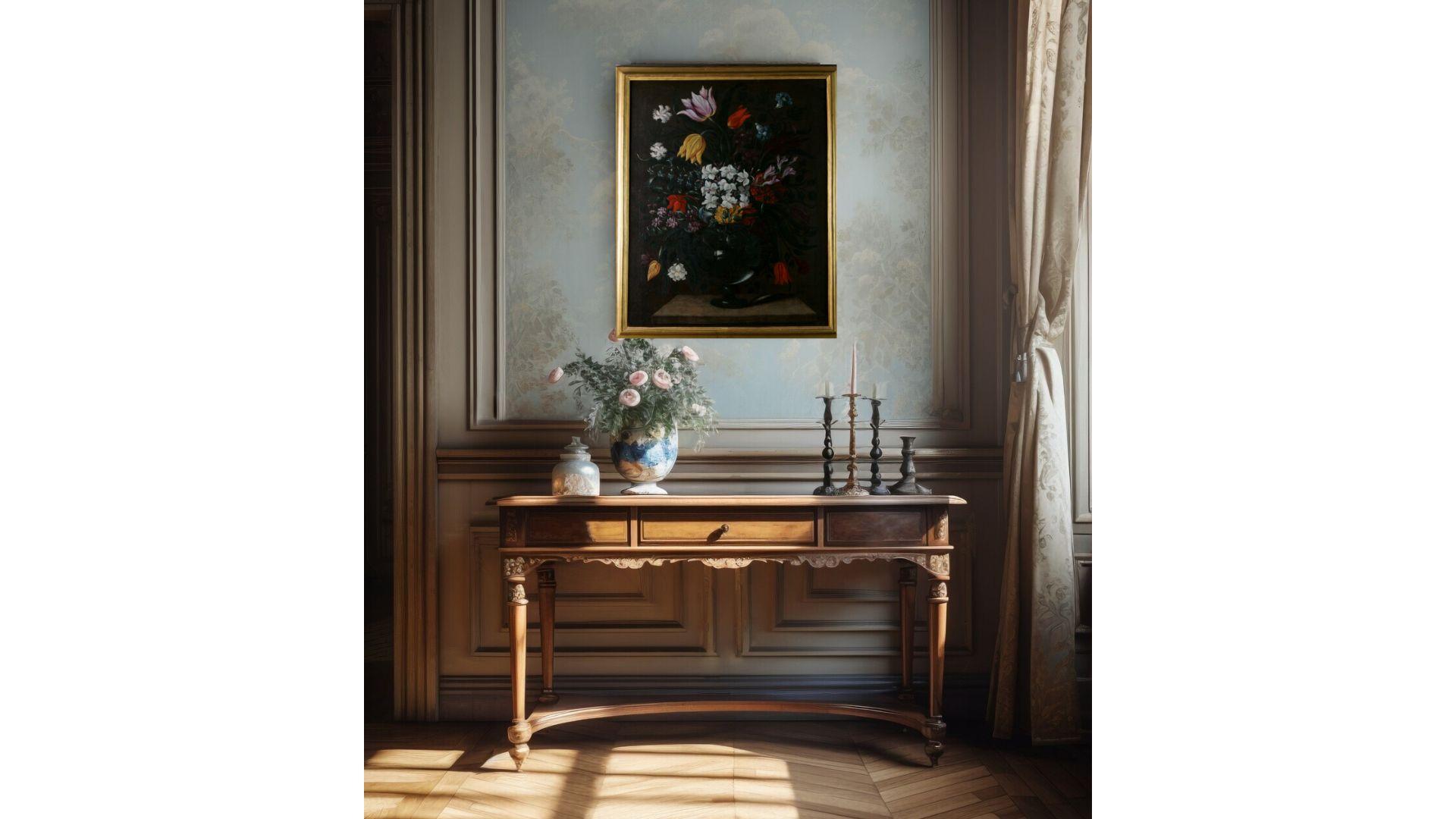 Natura Morta Napoletana 'Blumen in einem Glaskrug' Öl auf Leinwand im Rahmen im Angebot 6