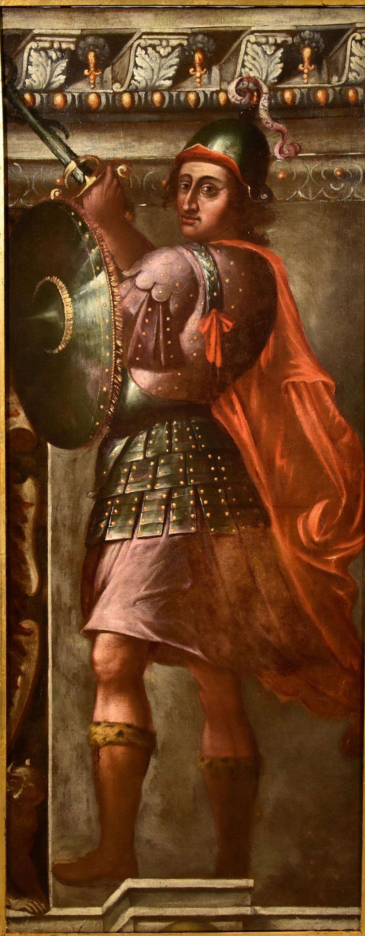Allegory Man Fortress Stella Gemälde Öl auf Leinwand Alter Meister 16./17. Jahrhundert Kunst – Painting von Giacomo Stella (Brescia 1545 - Rome 1630)