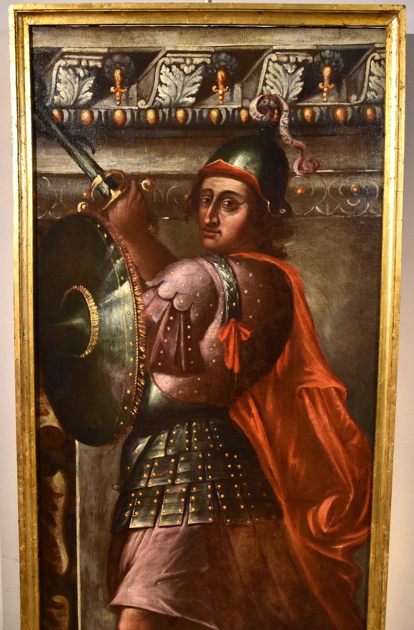 Allegory Man Fortress Stella Gemälde Öl auf Leinwand Alter Meister 16./17. Jahrhundert Kunst (Alte Meister), Painting, von Giacomo Stella (Brescia 1545 - Rome 1630)