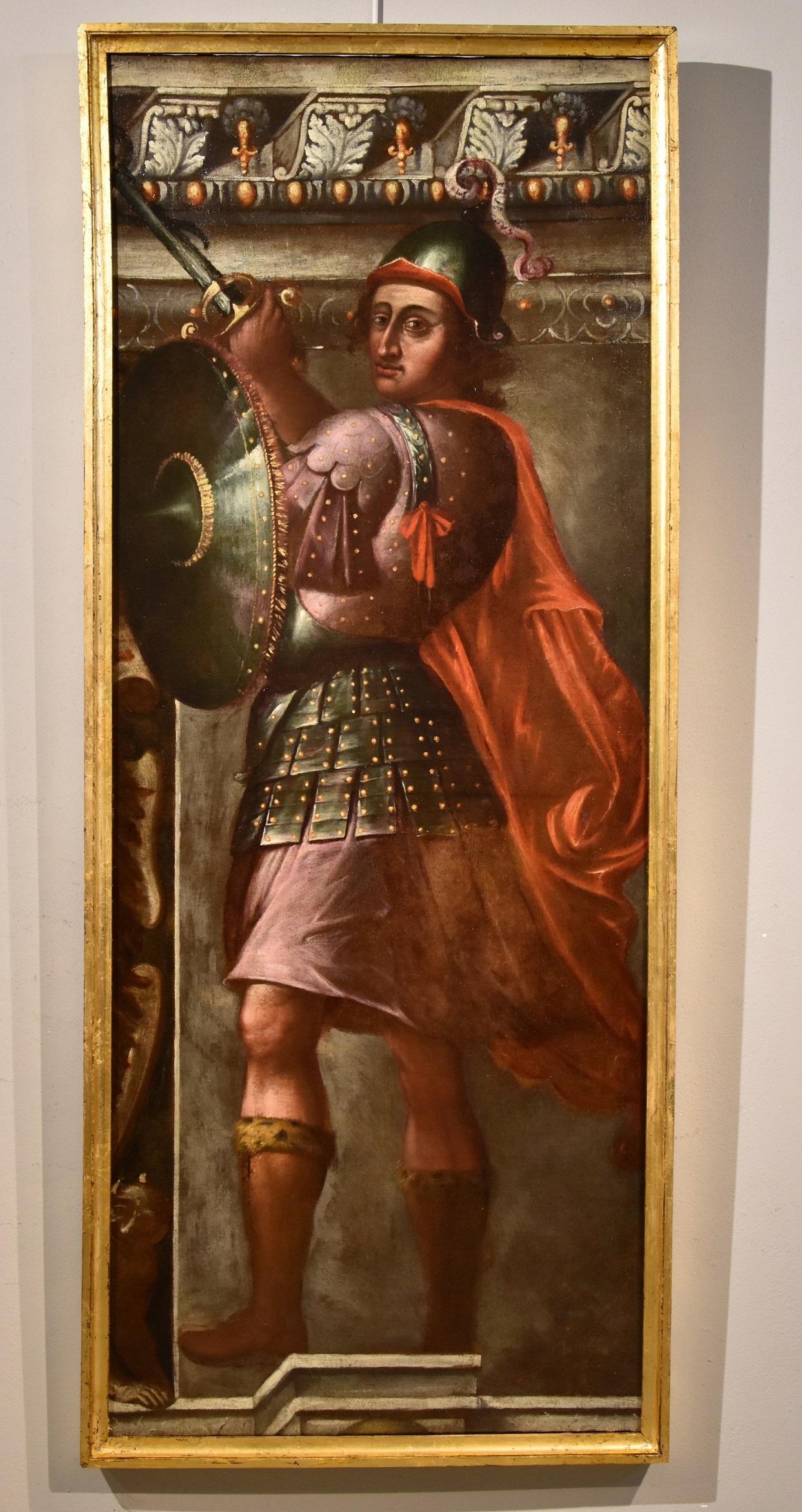 Giacomo Stella (Brescia 1545 - Rome 1630) Portrait Painting – Allegory Man Fortress Stella Gemälde Öl auf Leinwand Alter Meister 16./17. Jahrhundert Kunst