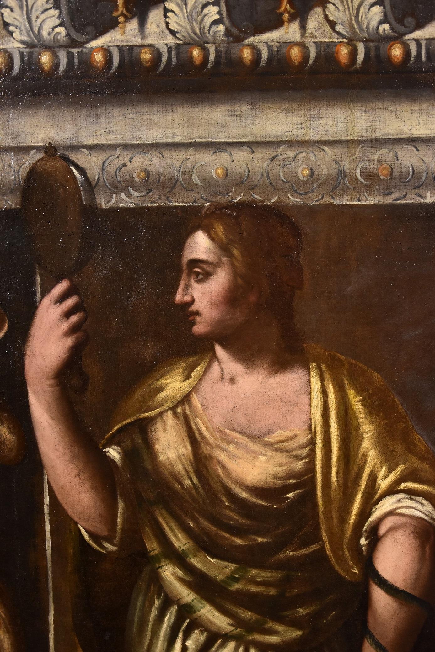 Alegoría Sabiduría Stella Pintura Óleo sobre lienzo Viejo maestro Siglo XVI-XVII Italia Arte en venta 5