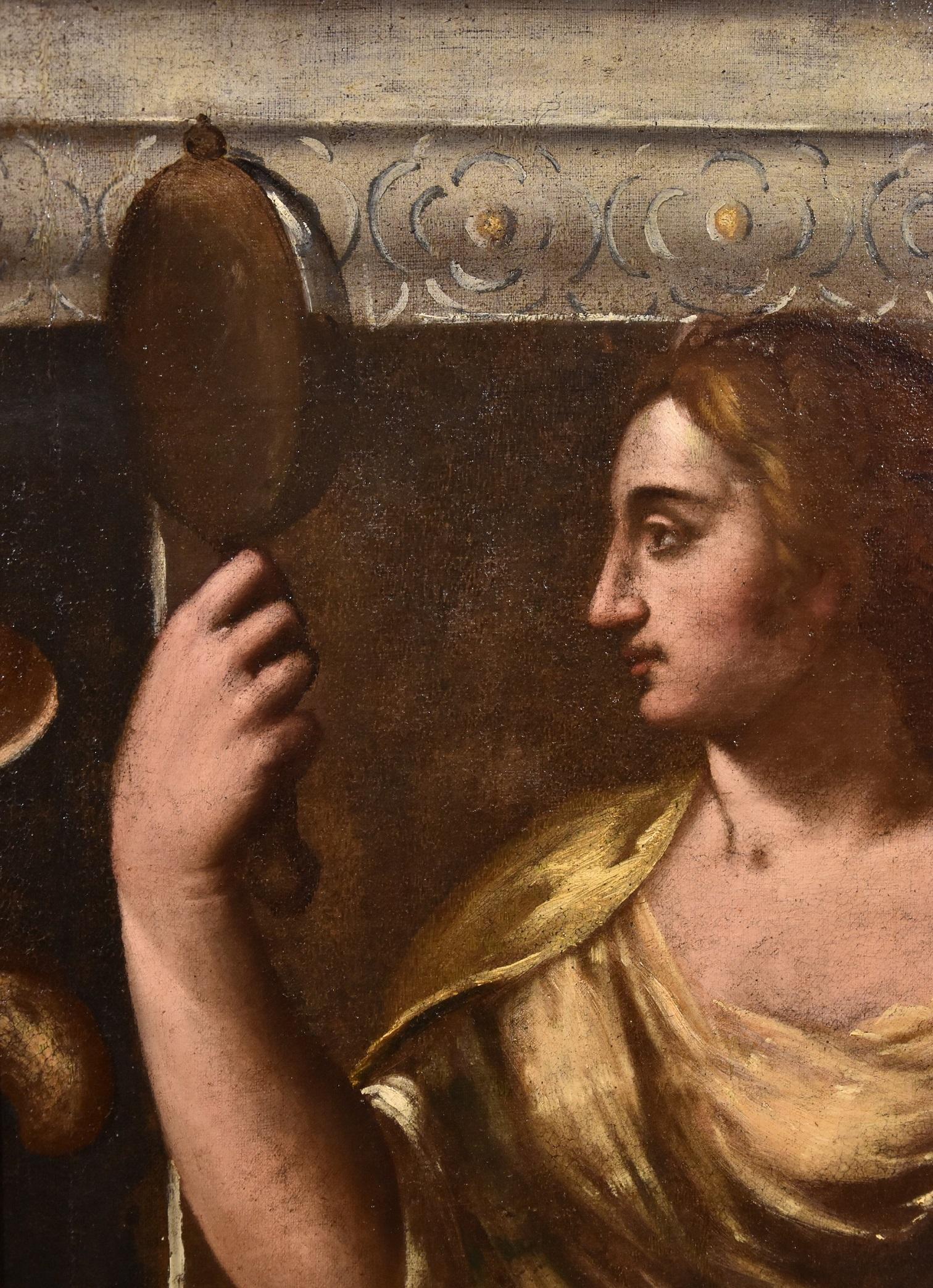 Alegoría Sabiduría Stella Pintura Óleo sobre lienzo Viejo maestro Siglo XVI-XVII Italia Arte en venta 7