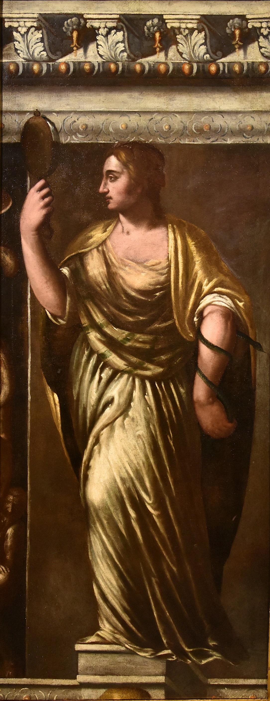 Allegory Weisheit Stella Gemälde Öl auf Leinwand Alter Meister 16./17. Jahrhundert Italien Kunst – Painting von Giacomo Stella (Brescia 1545 - Rome 1630)