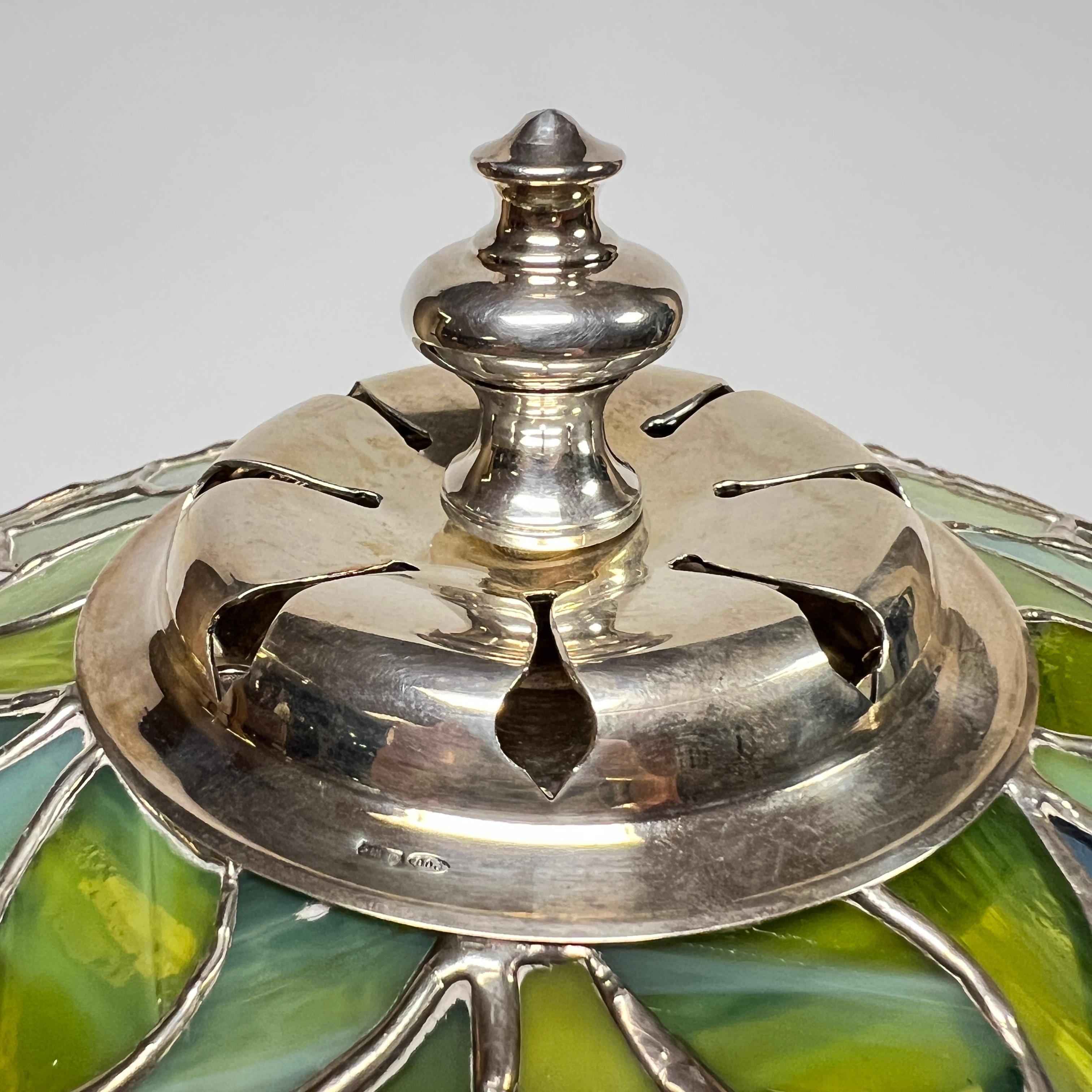 Lampada da tavolo in argento stile Tiffany di Giacomo Vavassori in vendita 4