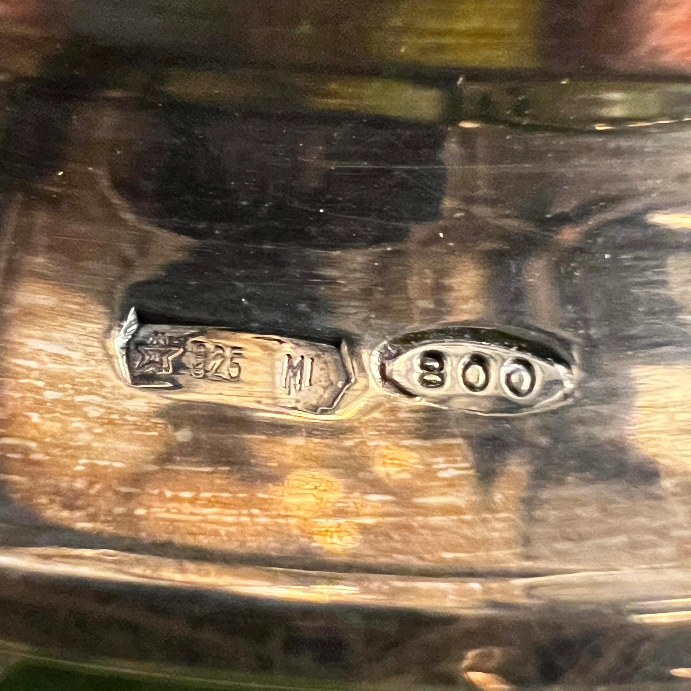 Lampada da tavolo in argento stile Tiffany di Giacomo Vavassori in vendita 5