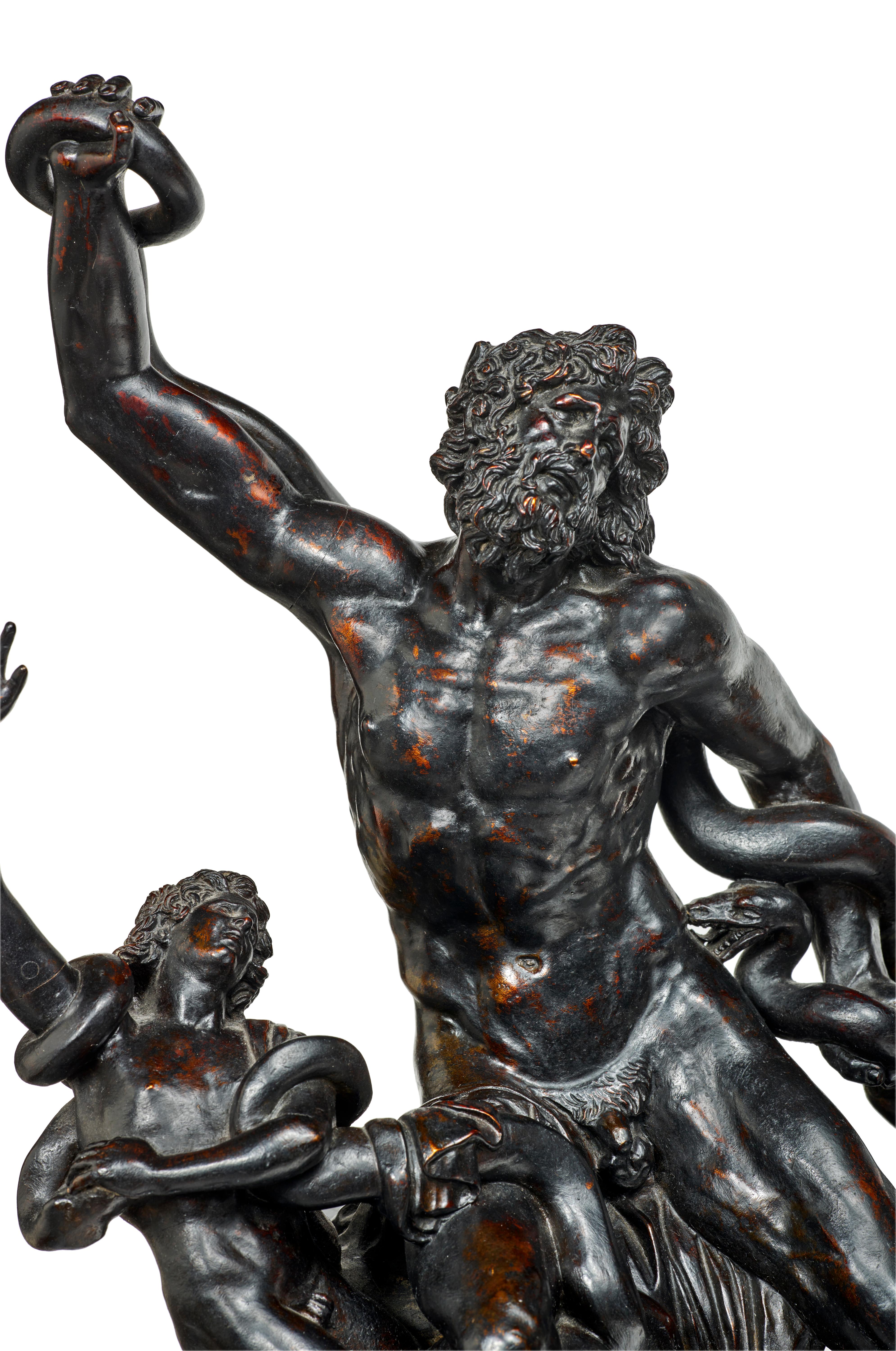 Laocoön et ses fils, une exceptionnelle sculpture en bronze de Giacomo Zoffoli  en vente 3