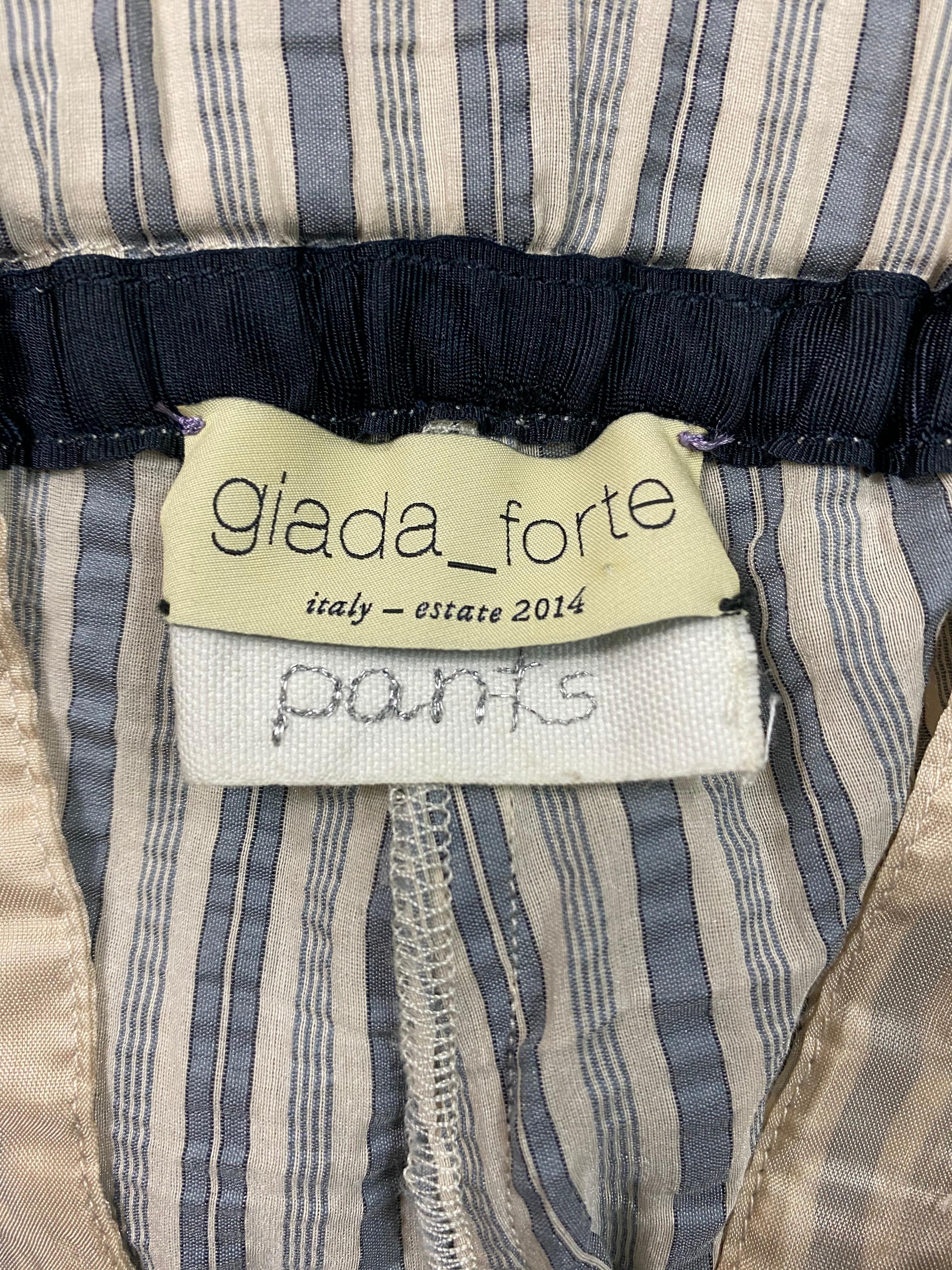 Giada Forte Navy Striped Pants In Excellent Condition For Sale In Beverly Hills, CA