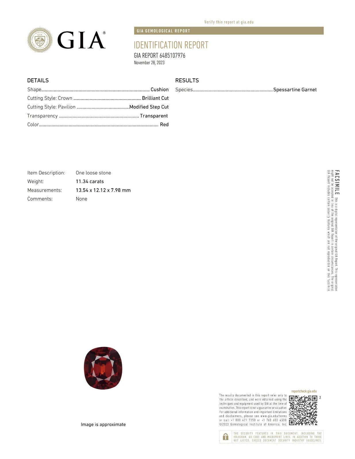 Contemporary GIA 11.34 Ct 14K White Gold Pigeon Blood Red Garnet&Pink Diamond Engagement Ring For Sale