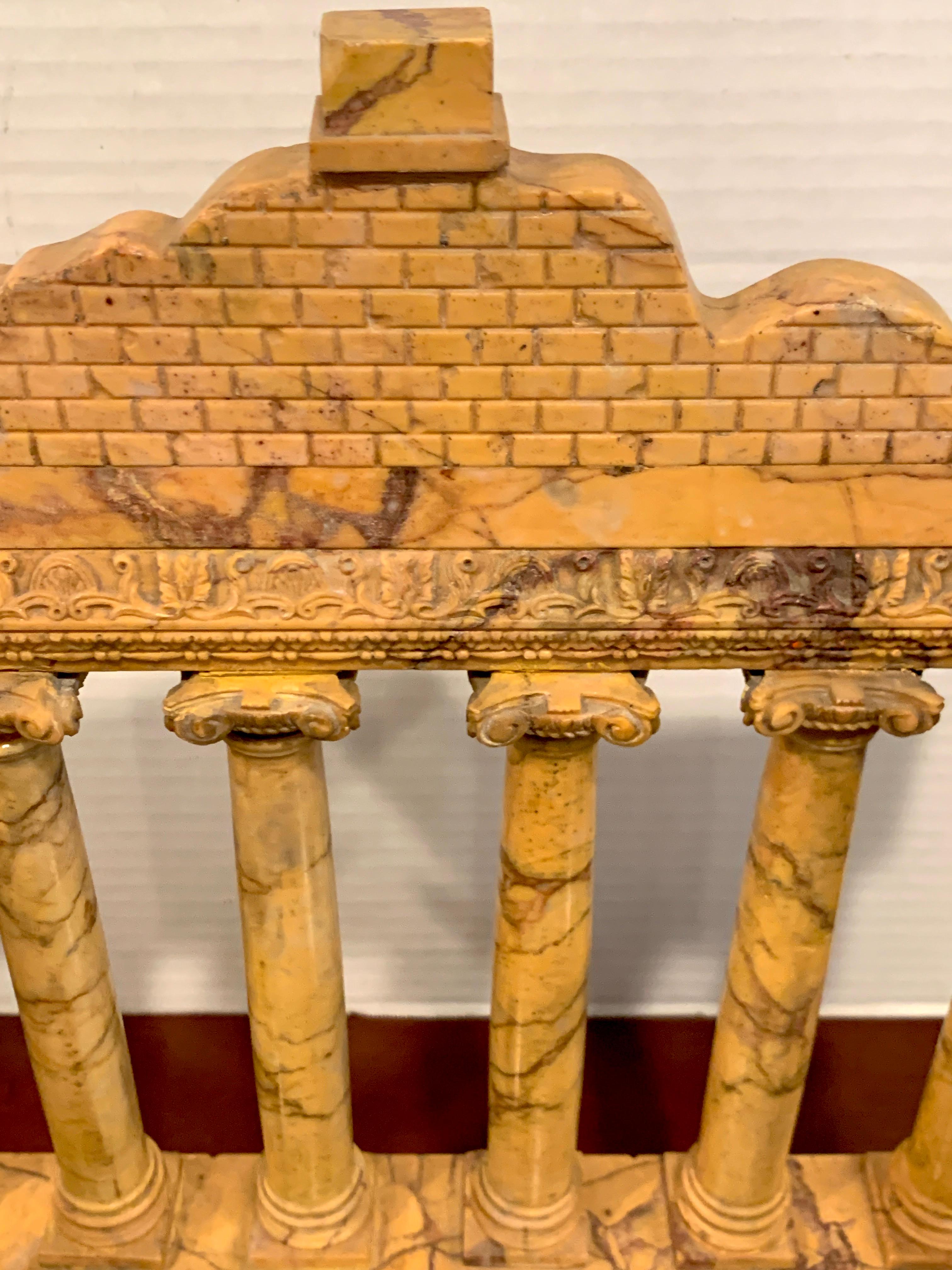 Giallo Antico Grand Tour Marble Model of the Temple of Saturn 2
