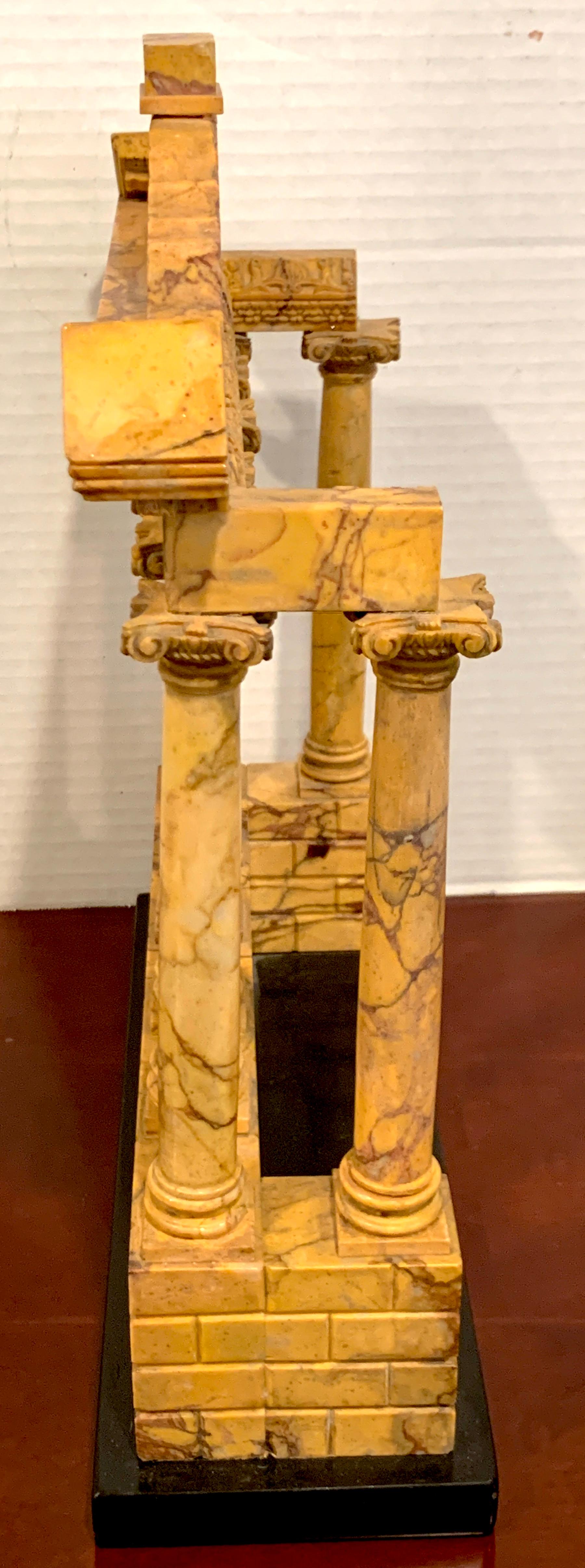 Giallo Antico Grand Tour Marble Model of the Temple of Saturn 3