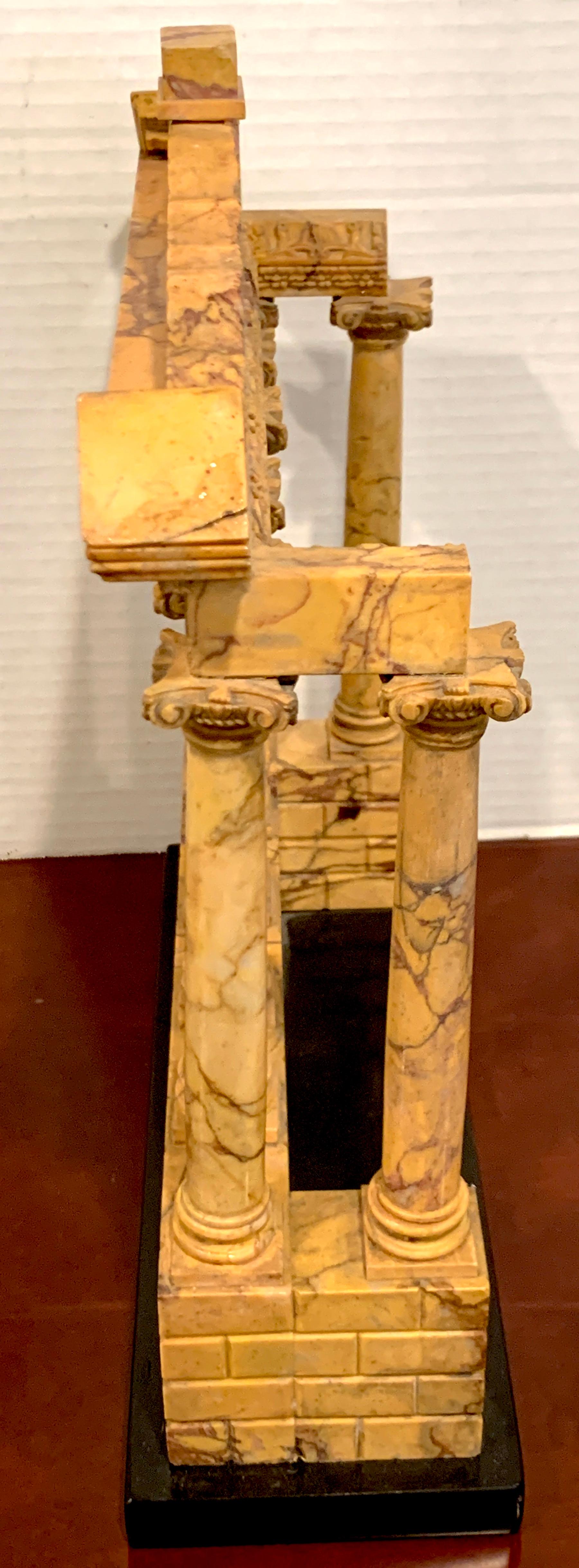 Giallo Antico Grand Tour Marble Model of the Temple of Saturn 4