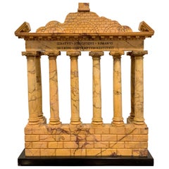 Giallo Antico Grand Tour Marble Model of the Temple of Saturn