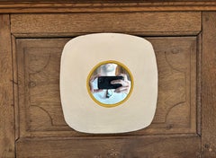 Giallo Contemporary Signed Ceramic Mirror by Renzo Maar