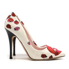 Giamba White Lip & Ladybug Print Pump SIZE 37