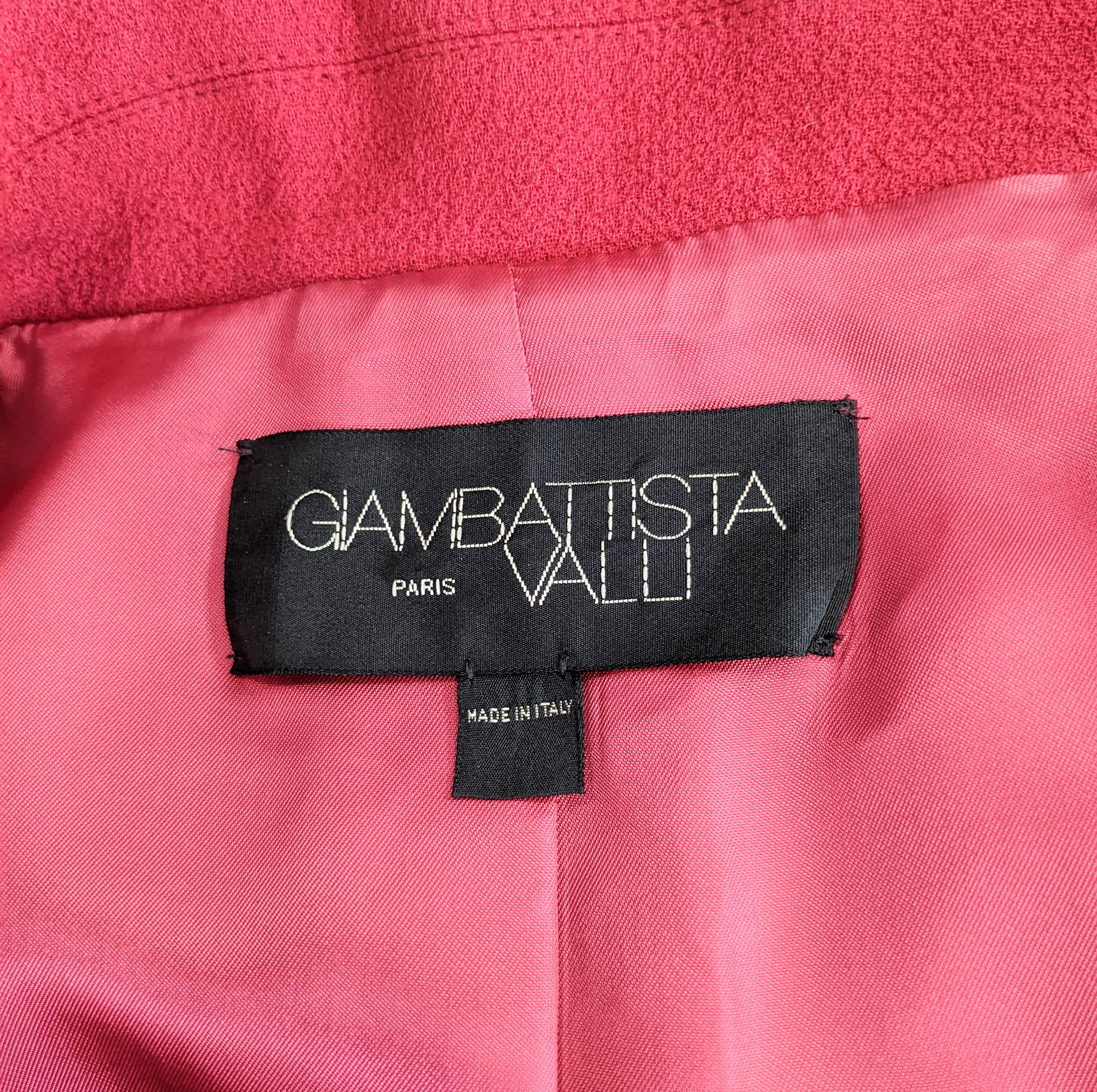 Giambatista Valli Rasberry Wool Crepe Suit For Sale 5