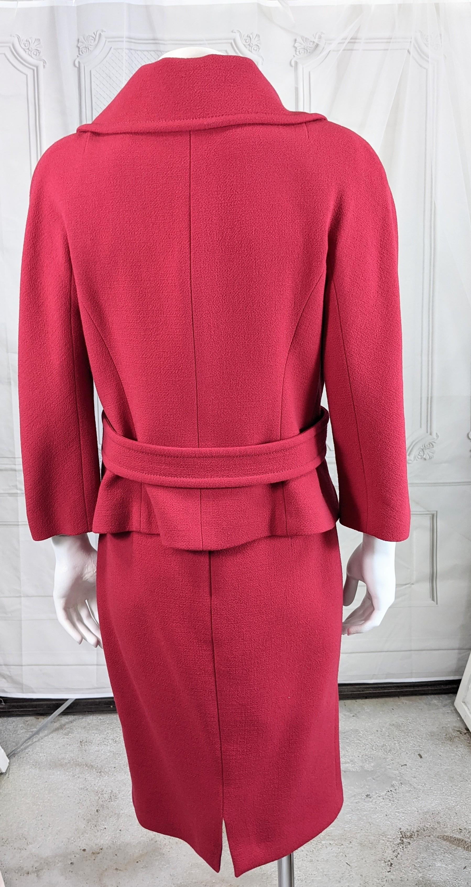 Women's Giambatista Valli Rasberry Wool Crepe Suit For Sale