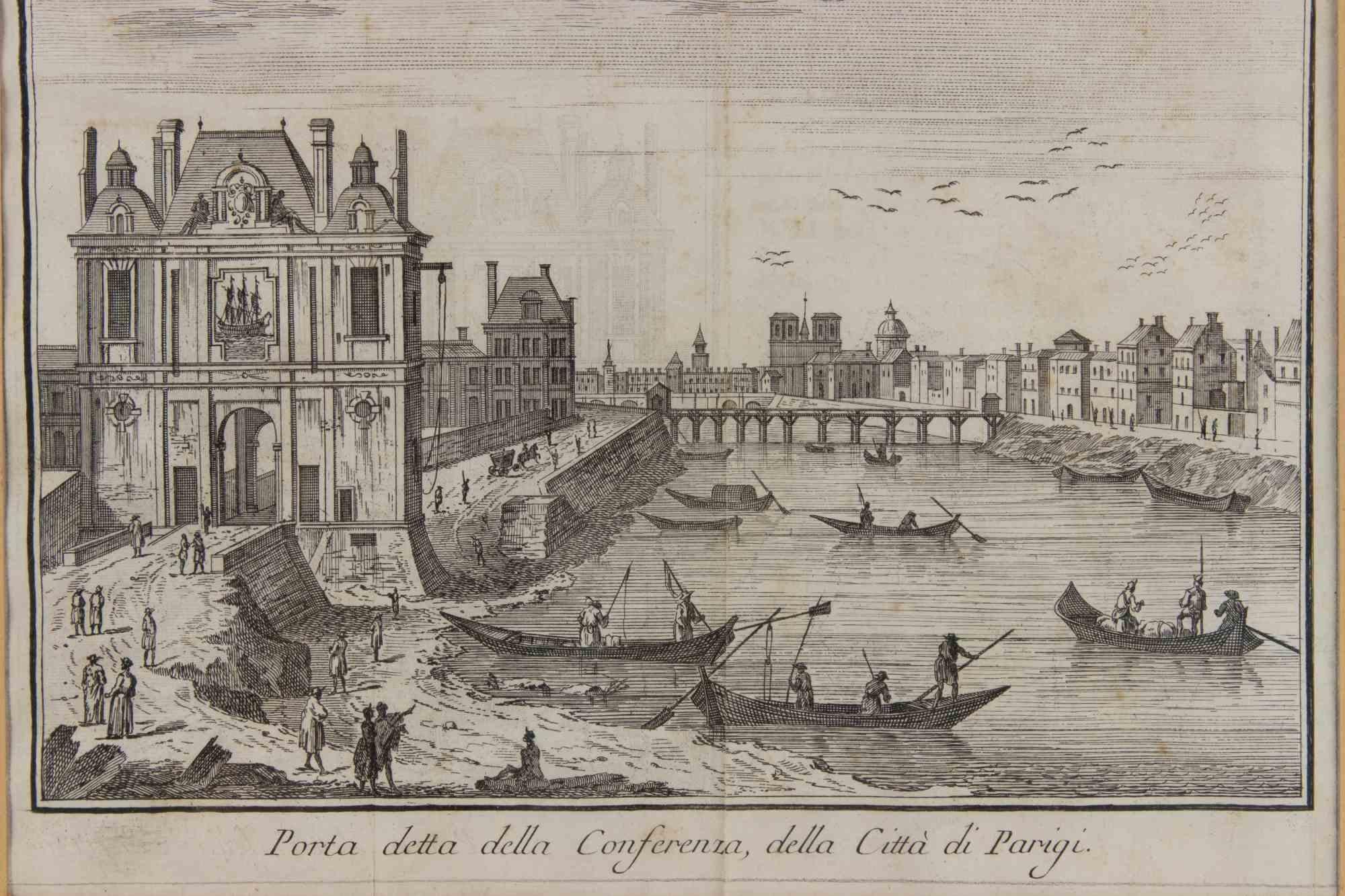 La Porte de la Conference in Paris - Radierung von Giambattista Albrizzi - 1745 ca im Angebot 1