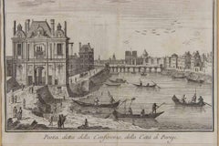 La Porte de la Conference a Parigi - Acquaforte di Giambattista Albrizzi - 1745 ca.