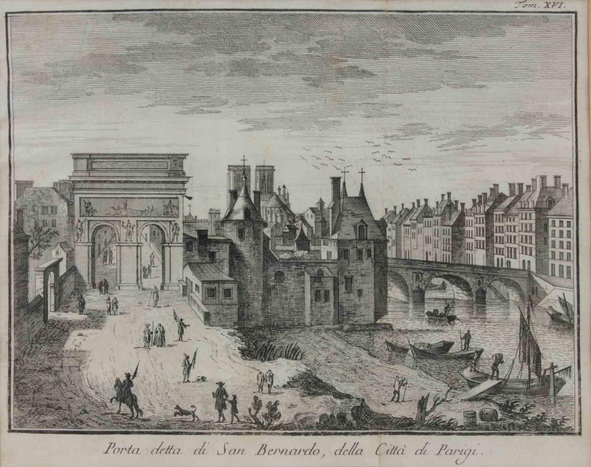 Etching realized by Giambattista Albrizzi (1698-1777) for Thomas Salmon's Lo Stato presente di tutti i Paesi e Popoli do Mondo. Regno di Spagna.

Includes a contemporary wooden frame cm. 26x31.8 cm.