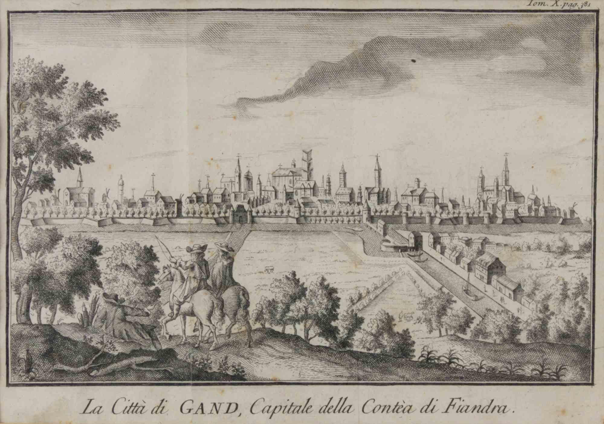 Radierung von Giambattista Albrizzi (1698-1777) für Thomas Salmon's Lo Stato presente di tutti i Paesi e Popoli do Mondo. Regno di Spagna.

Inklusive eines zeitgenössischen Holzrahmens cm. 26x31,8 cm.
