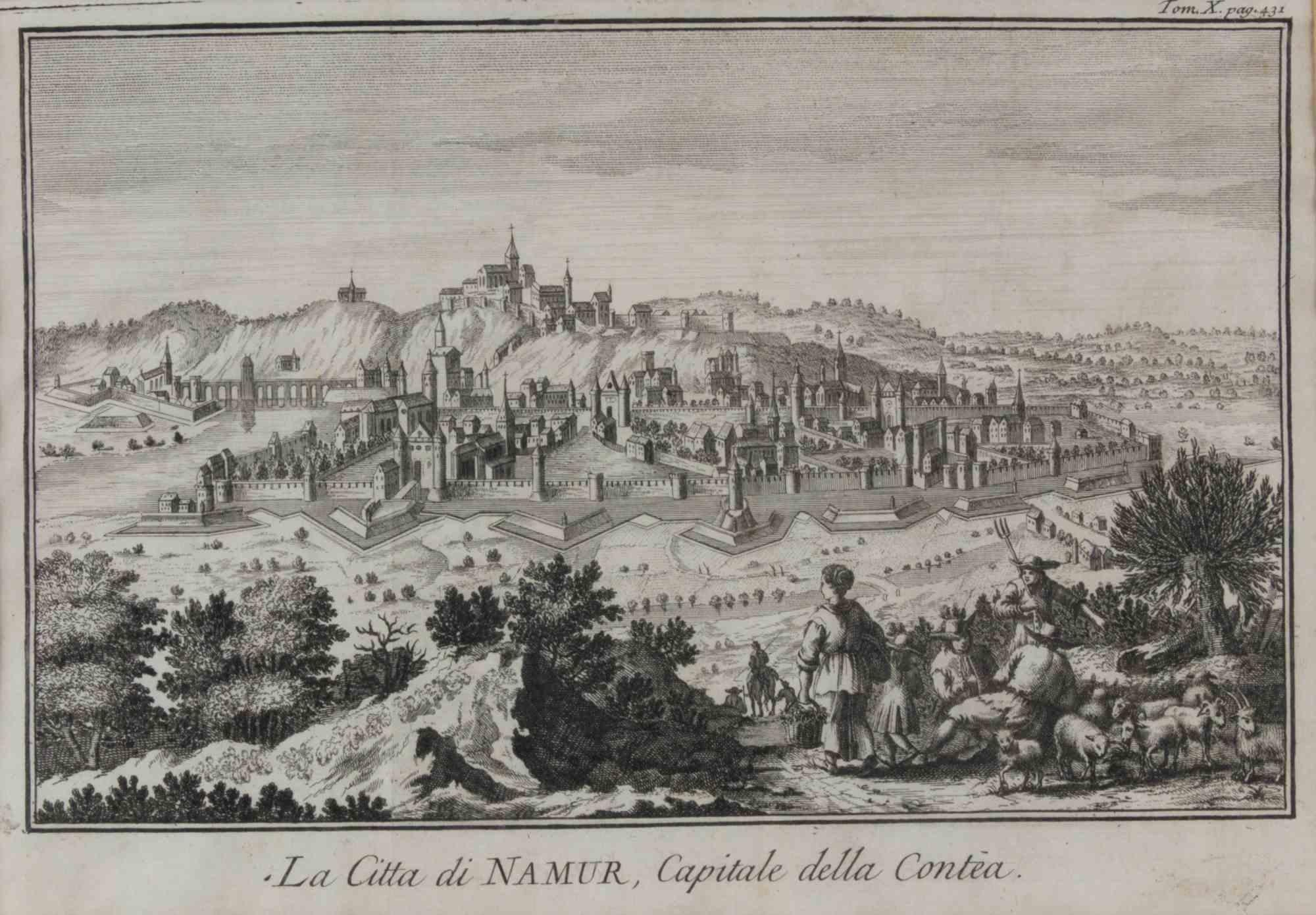 Etching realized by Giambattista Albrizzi (1698-1777) for Thomas Salmon's Lo Stato presente di tutti i Paesi e Popoli do Mondo. Regno di Spagna.

Includes a contemporary wooden frame cm. 26x31.8 cm.