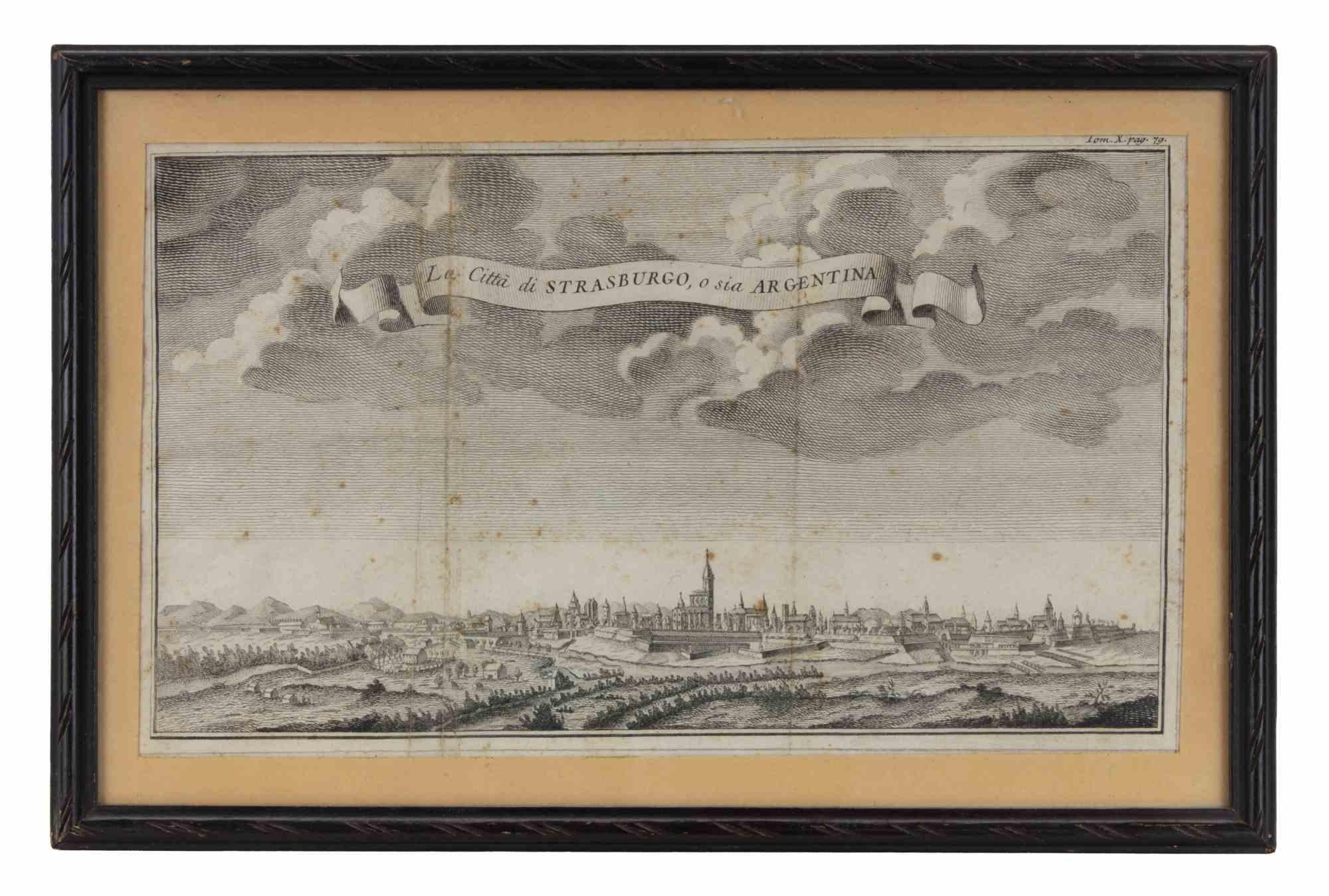 Radierung von Giambattista Albrizzi (1698-1777) für Thomas Salmon's Lo Stato presente di tutti i Paesi e Popoli do Mondo. Regno di Spagna.

Inklusive eines zeitgenössischen Holzrahmens cm. 26x31,8 cm.
