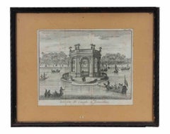 El Salón del Consejo en Fontainebleau - Aguafuerte de Giambattista Albrizzi - 1745 ca