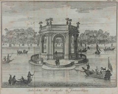 La salle du Councill à Fontainebleau - Gravure de Giambattista Albrizzi - 1745 env.
