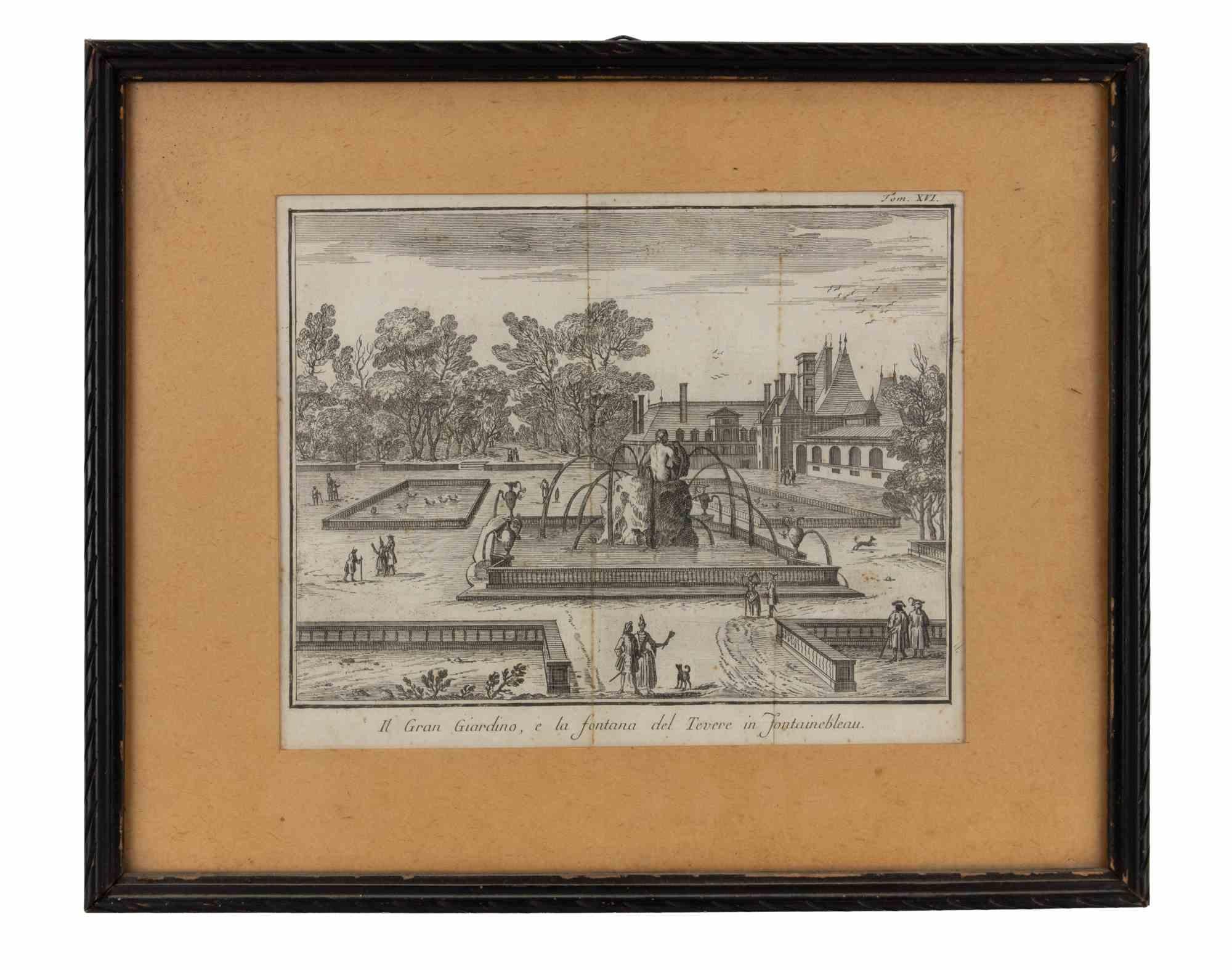 Radierung von Giambattista Albrizzi (1698-1777) für Thomas Salmon's Lo Stato presente di tutti i Paesi e Popoli do Mondo. Regno di Spagna.

Inklusive eines zeitgenössischen Holzrahmens cm. 26x31,8 cm.