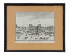 La place Dauphine à Paris - Gravure de Giambattista Albrizzi - 1745 ca