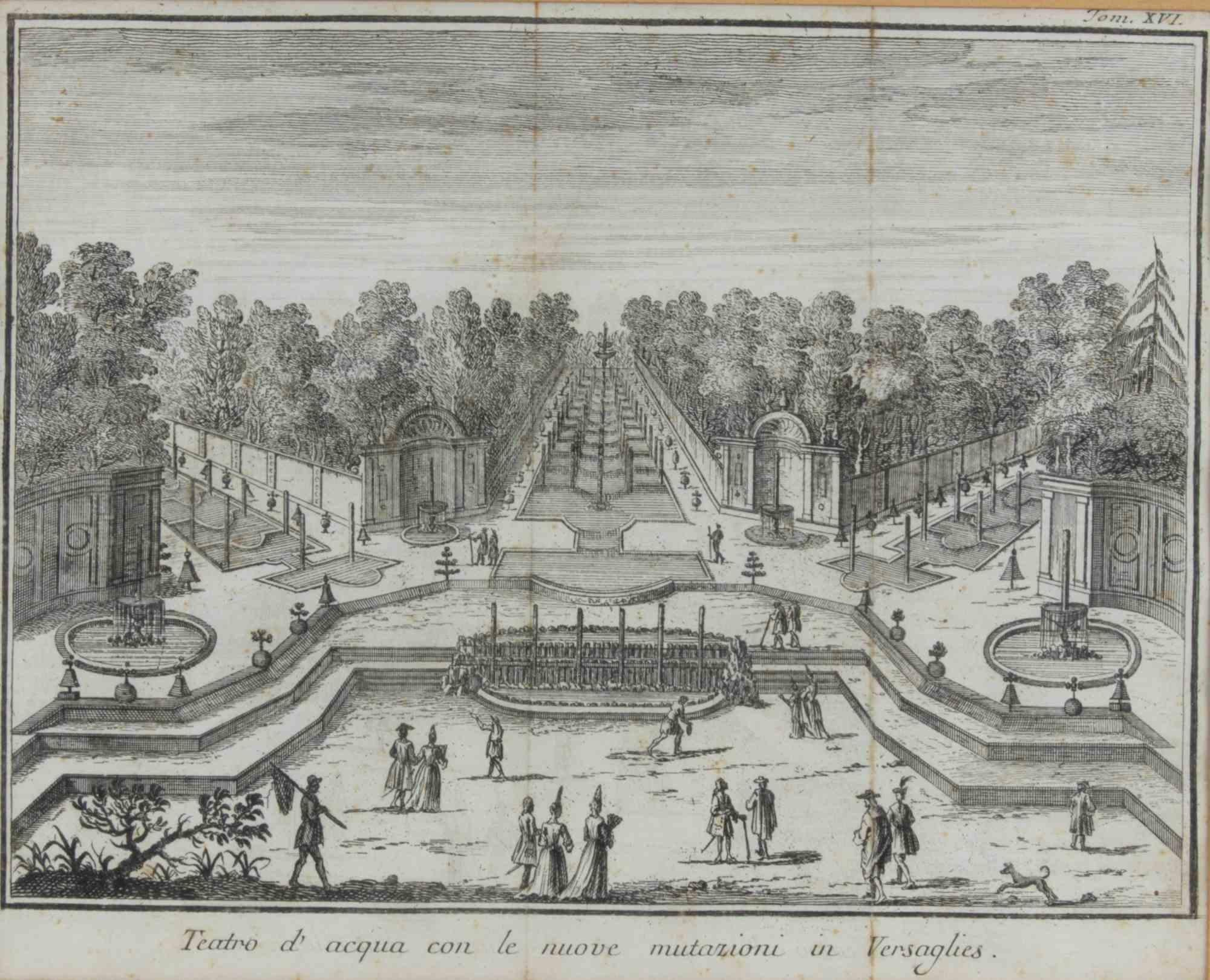 Le "Théâtre d'eau" de Versailles - Gravure de Giambattista Albrizzi - 1745 ca
