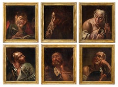 Giambattista Piazzetta workshop (Venetian) - Set of six 18th century paintings
