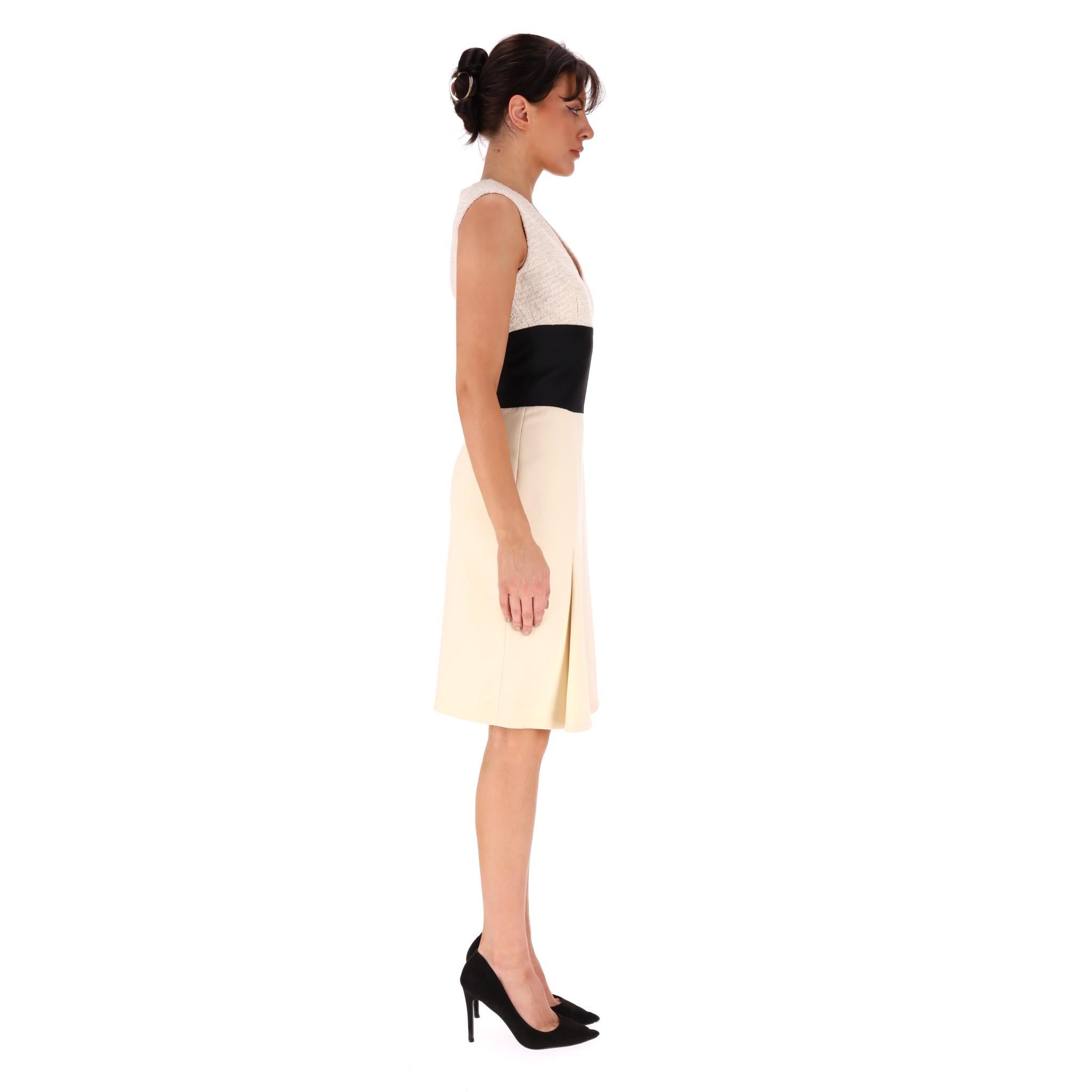 White Giambattista Vali Silk & Wool Dress For Sale