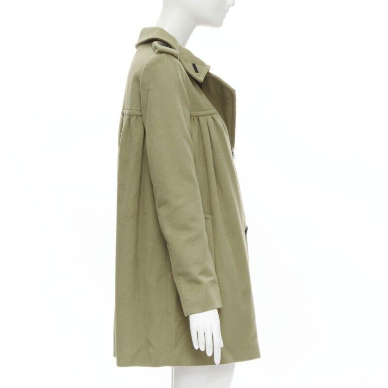 GIAMBATTISTA VALLI 100% cashmere camel baby doll pleat double breasted coat XXS In Excellent Condition In Hong Kong, NT