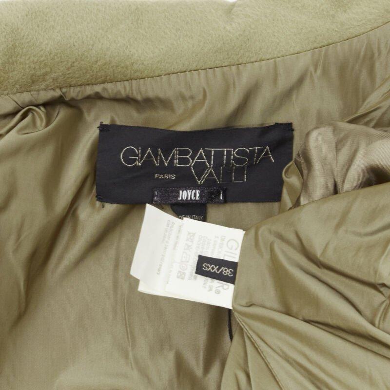 GIAMBATTISTA VALLI 100% cashmere camel baby doll pleat double breasted coat XXS 4