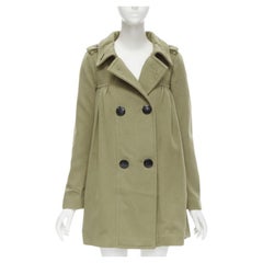 GIAMBATTISTA VALLI 100% cashmere camel baby doll pleat double breasted coat XXS