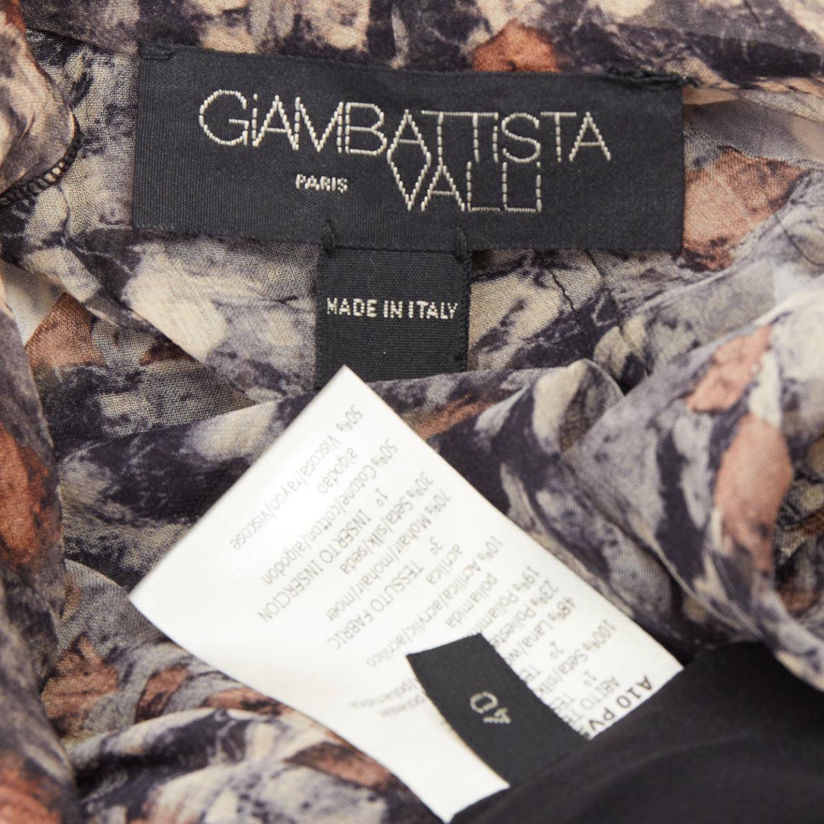 GIAMBATTISTA VALLI Vestido de contraste de tweed de seda pura mezcla de lana marrón 2010 IT40 S en venta 3