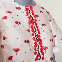 GIAMBATTISTA VALLI 2014 poppy floral ruffle beaded embellished crop top IT40 XS