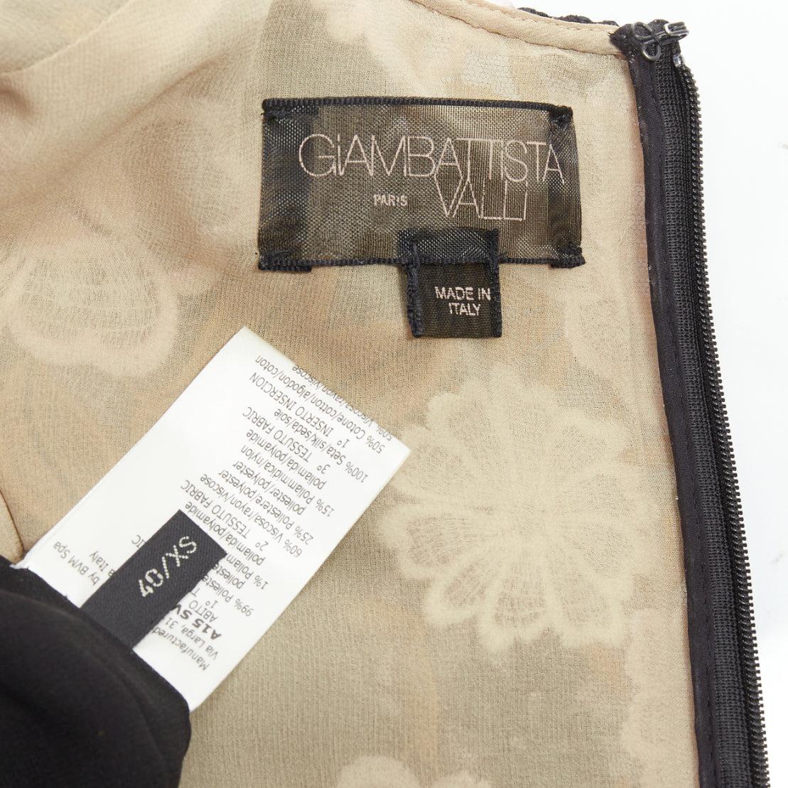 GIAMBATTISTA VALLI 2015 Pasarela vestido jacquard con cuerpo de encaje floral negro IT40 XS en venta 3