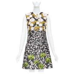 GIAMBATTISTA VALLI 2015 Runway black floral lace bodice jacquard dress IT40 XS