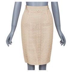 GIAMBATTISTA VALLI 2018 eyelet embroidered cotton pencil skirt IT38 XS