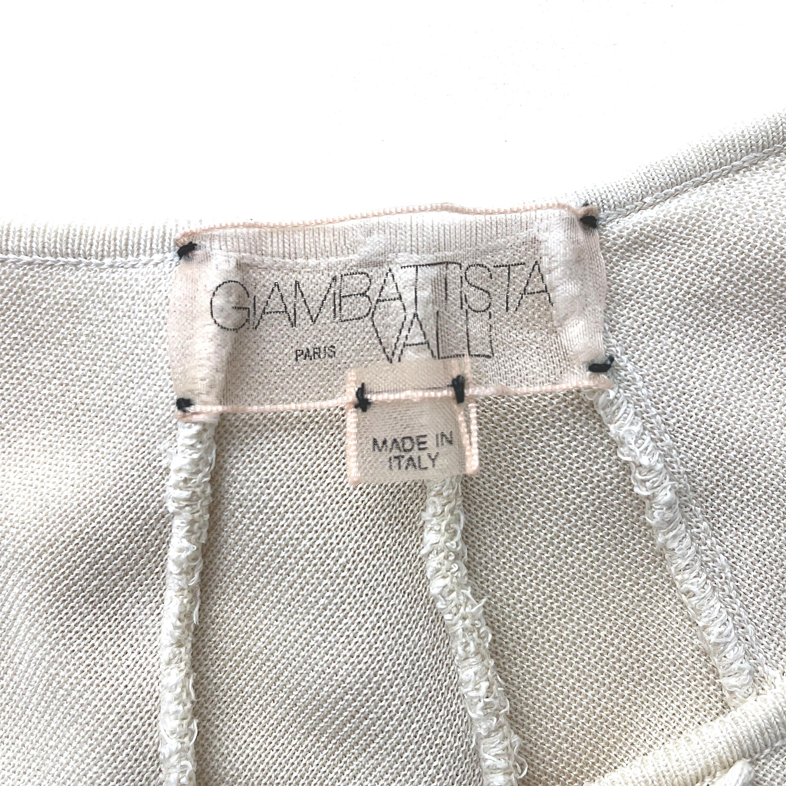 GIAMBATTISTA VALLI - Top en soie tricotée authentique avec volants  Taille 6US 38EU Excellent état - En vente à Cuggiono, MI