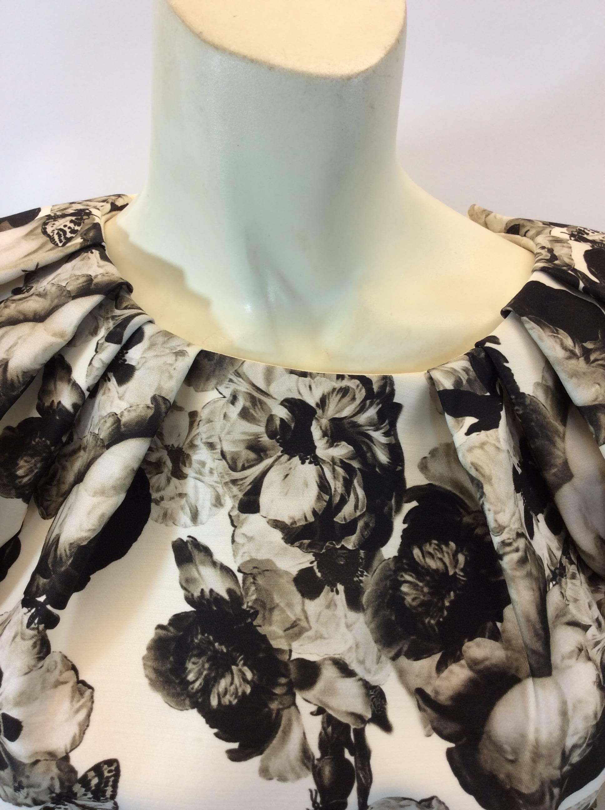 Women's Giambattista Valli Black and White Print Silk Dress For Sale