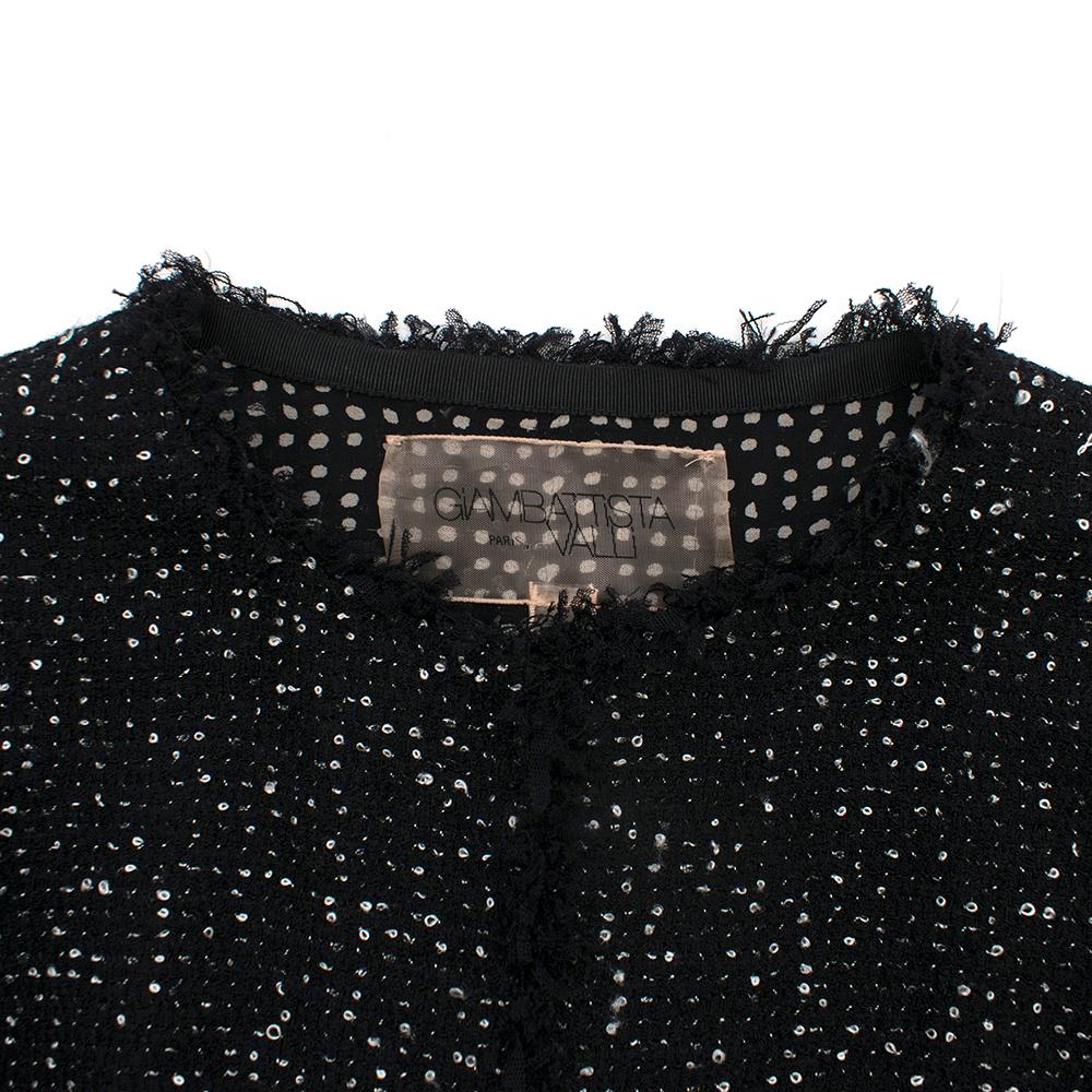 Women's Giambattista Valli Black Boucle Tweed Jacket IT 44