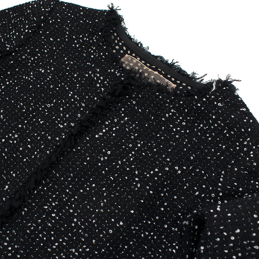 Giambattista Valli Black Boucle Tweed Jacket - Size US 8 In New Condition For Sale In London, GB