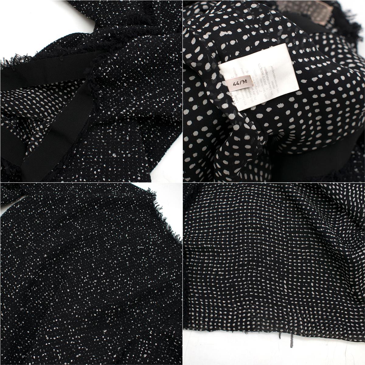Giambattista Valli Black Boucle Tweed Jacket - Size US 8 For Sale 2